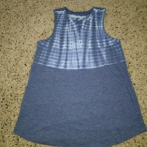 Gray/blue tie dye tank top